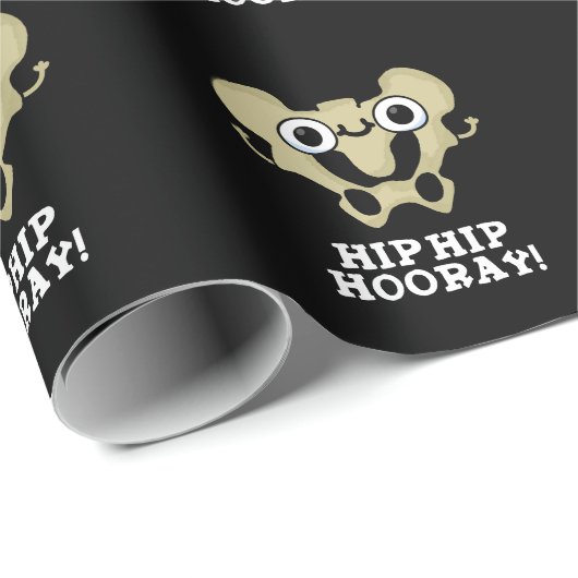 Hip Hip Hoera Grappige Anatomie Woordspeling Donke Cadeaupapier (Rol Hoek)