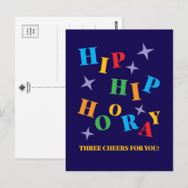 Hip Hip Hoera Kleurrijke Gelukskaart Briefkaart