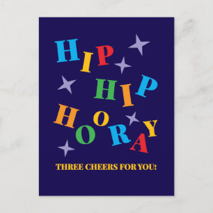 Hip Hip Hoera Kleurrijke Gelukskaart Briefkaart