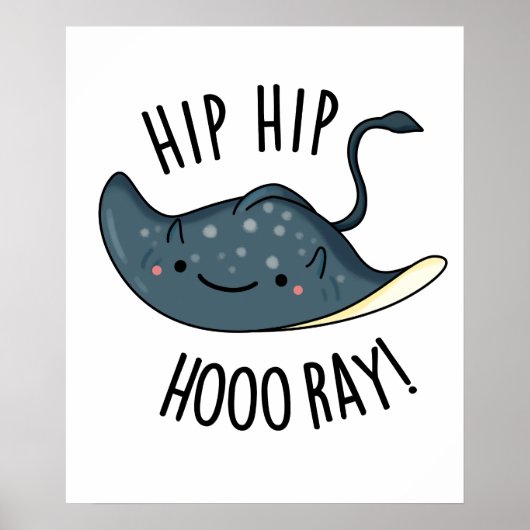 Hip Hip Hoo-ray Grappige Pijlrog Woordspeling Poster (Voorkant)