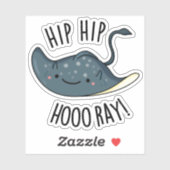 Hip Hip Hoo-ray Grappige Pijlrog Woordspeling Sticker (Vel)