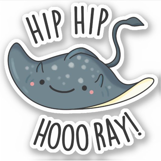Hip Hip Hoo-ray Grappige Pijlrog Woordspeling Sticker (Voorkant)