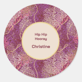 Hip Hip Hooray Adult Birthday Ronde Sticker