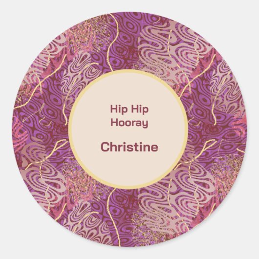 Hip Hip Hooray Adult Birthday Ronde Sticker (Voorkant)