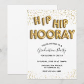Hip Hip Hooray Afstudeerfeest uitnodiging (Voorkant / Achterkant)