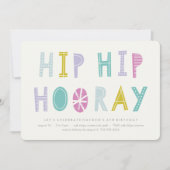 Hip Hip Hooray Birthday Invitation - Limoen Kaart (Voorkant)