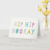 Hip Hip Hooray Birthday Kaart - Limoen (Gele Bloem)