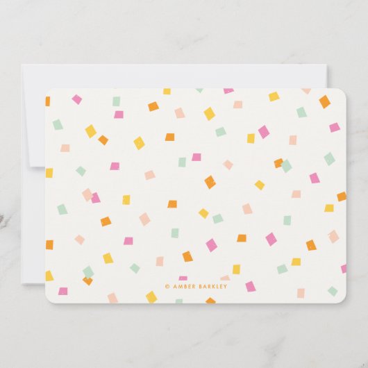 Hip Hip Hooray Birthday Uitnodiging - Sinaasappel (Achterkant)