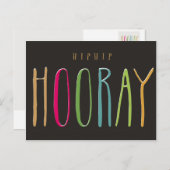 Hip Hip Hooray Briefkaart (Voorkant / Achterkant)