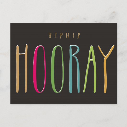 Hip Hip Hooray Briefkaart (Voorkant)
