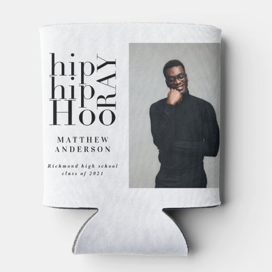 Hip hip hooray fotograduatie party blikjeskoeler (Achterkant)