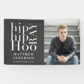 Hip hip hooray fotograduatie party spandoek (Horizontaal)