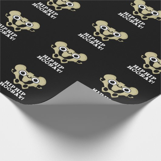 Hip Hip Hooray Funny Anatomy Pun Dark BG Cadeaupapier (Hoek)