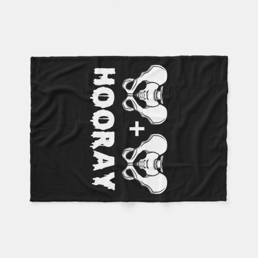 Hip Hip Hooray Funny Anatomy Pun Skeleton Bone Fleece Deken (Voorkant (Horizontaal))