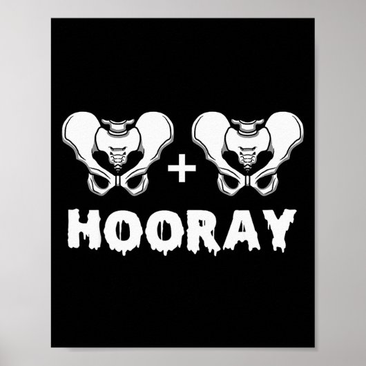 Hip Hip Hooray Funny Anatomy Pun Skeleton Bone Poster (Voorkant)