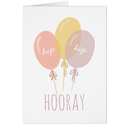 Hip Hip Hooray, Gelukkige verjaardag. Kute ballonn (Voorkant)