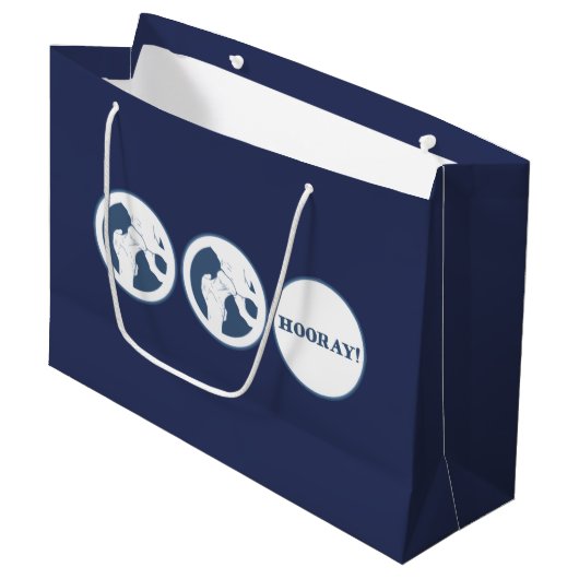 Hip hip hooray gift large cadeautasje (Voorkant Gekanteld)