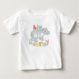 Hip Hip Hooray Grijs Hippo Tekening Leuke Dierlijk
