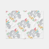 Hip Hip Hooray Grijs Hippo Tekening Leuke Dierlijk Fleece Deken (Voorkant (Horizontaal))