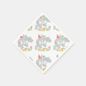 Hip Hip Hooray Grijs Hippo Tekening Leuke Dierlijk Servetten (Hoek)