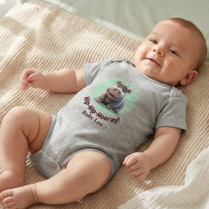 "Hip-Hip-Hooray!" Nijlpaard Persoonlijke Baby Ones Romper