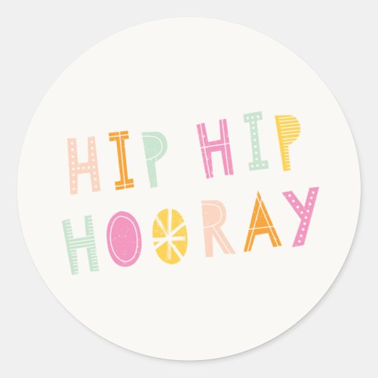 Hip Hip Hooray Sticker - Oranje (Voorkant)