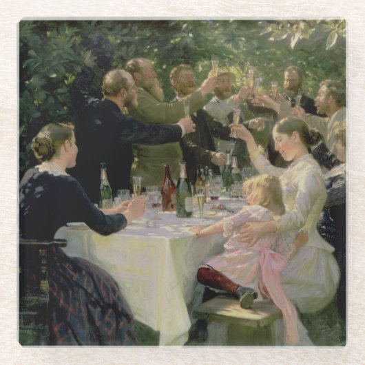 Hip Hip Hurrah. Kunstpartij te Skagen, 1888 Glazen Onderzetter (Voorkant)