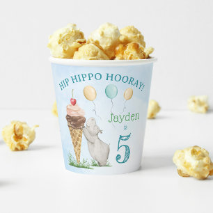 Hip Hippo Hoera verjaardagsfeestje Papieren Bekers