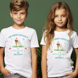 Hip Hippo Hoera verjaardagsfeestje Tri-Blend Shirt