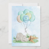 Hip Hippo Hoera verjaardagsfeestje uitnodiging (Achterkant)