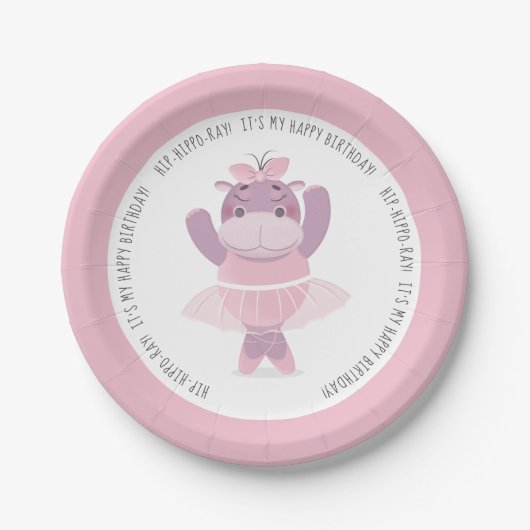 Hip Hippo Ray Hippo Ballerina Paper Bord (Voorkant)