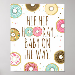Hip Hooray Baby op weg naar Baby shower Poster