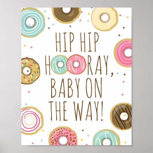 Hip Hooray Baby op weg naar Baby shower Poster (Voorkant)