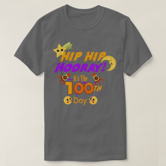 Hip Hooray is de 100e dag van de school T-shirt (Design voorkant)