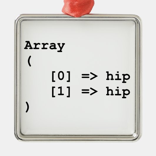 Hip Hooray Programmeringsarray Metalen Ornament (Voorkant)