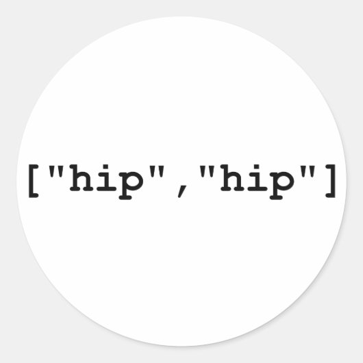 Hip Hooray Programmeringsarray Ronde Sticker (Voorkant)