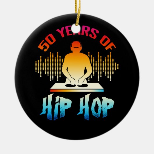 Hip Hop 50e Jubileum 50 Jaar DJ Platenspeler 197 Keramisch Ornament (Voorkant)