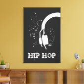 Hip Hop Abstracte hoofdtelefoon grafisch omgekeerd Canvas Afdruk (Insitu (Woonkamer))