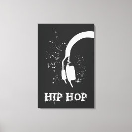 Hip Hop Abstracte hoofdtelefoon grafisch omgekeerd Canvas Afdruk