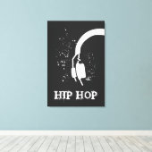 Hip Hop Abstracte hoofdtelefoon grafisch omgekeerd Canvas Afdruk (Insitu (Houten vloer))
