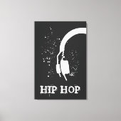 Hip Hop Abstracte hoofdtelefoon grafisch omgekeerd Canvas Afdruk (Voorkant)