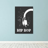 Hip Hop Abstracte hoofdtelefoon grafisch omgekeerd Canvas Afdruk (Insitu (Houten vloer))