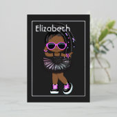 Hip Hop African American Birthday Folie Invitation Folie Uitnodiging (Staand Voorkant)