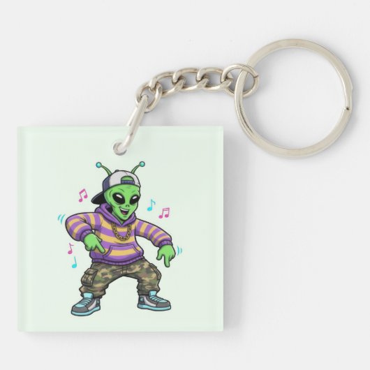 Hip Hop Alien Sleutelhanger (Achterkant)