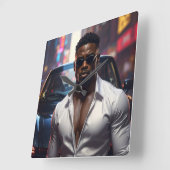 Hip Hop - American Rap Star - Vierkante Klok (Hoek)