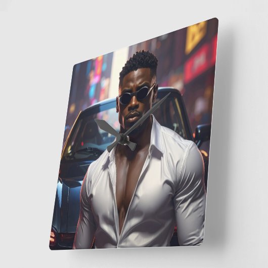 Hip Hop - American Rap Star -  Vierkante Klok (Hoek)