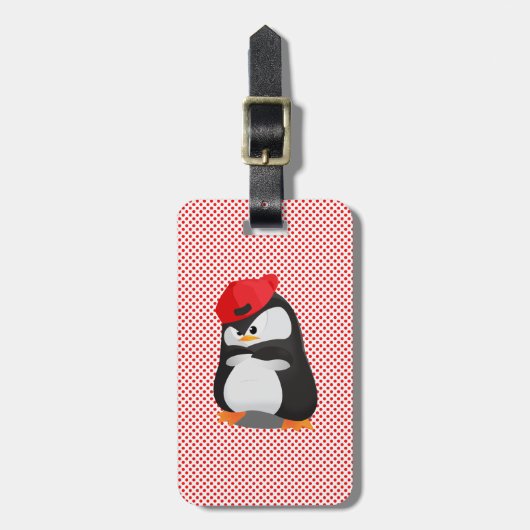 Hip Hop Angry Penguin Bagagelabel (Voorkant verticaal)
