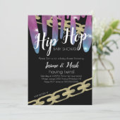 Hip Hop Baby shower Faux Glitter Pink Driving Kaart (Staand voorkant)