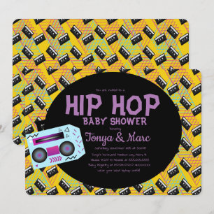 Hip Hop Baby Shower Feest Cassette BoomBox Kaart