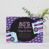 Hip Hop Baby Shower Feest Muziek Uitnodiging (Staand voorkant)